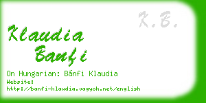 klaudia banfi business card